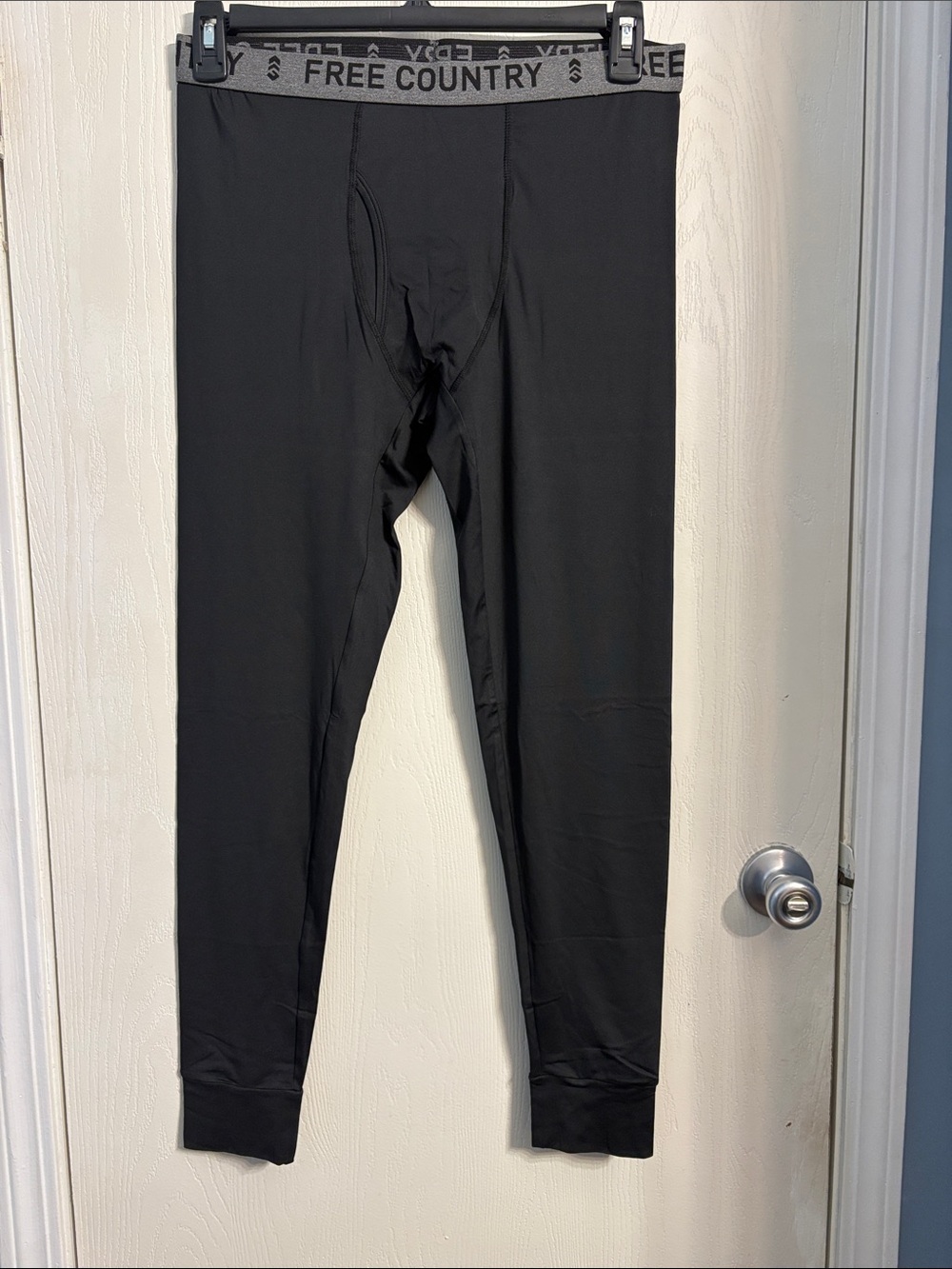 Free Country Men's Black Thermal Joggers with Branded Waistband 2 pack